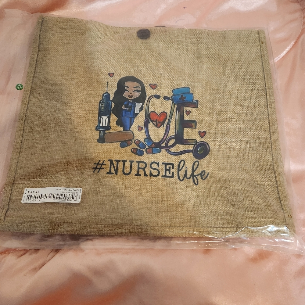 Graphic REGISTERED NURSE Canvas Tote Bag, Semi Personalized Present Bag